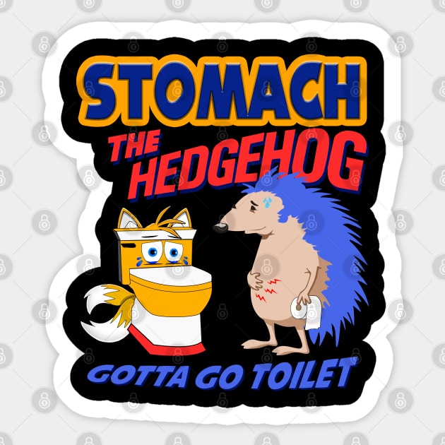 Stomach The Hedgehog Sticker by Bob Rose